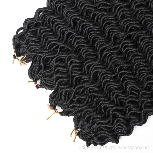 18 Inch 100% Synthetic Hair Extensions Goddess Wavy Curly Faux Crochet Locs